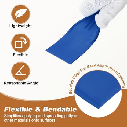HARFINGTON 5pcs Putty Knife Scraper 2" Width Flexible Plastic Blue - color: Blue, size: 2"