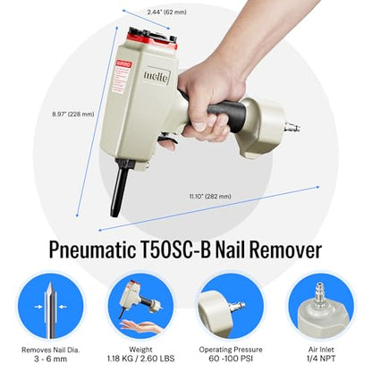 meite T50SC-B Pneumatic Nail Remover 9-16GA Denailer for Pallet Recycling - size: for 1-3/4"~2-3/4"(46-70mm) Nail Length