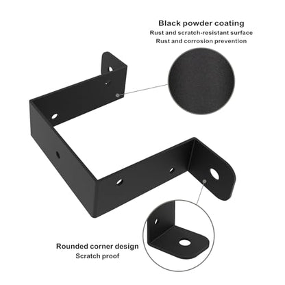 8 Pcs Black Strap Post Ties Brackets 4x4 Strap Post Ties, Square Tube Strap Clamp, Deck Fence Post Tie Gazebo Mounting Bracket