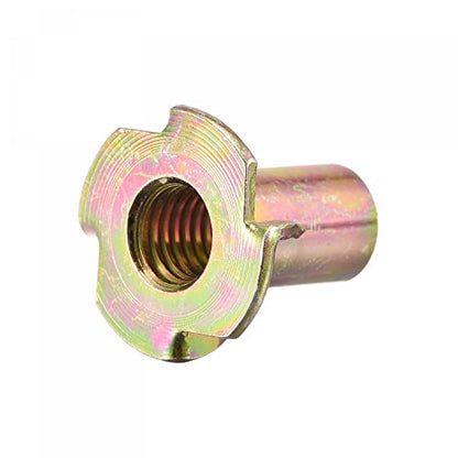 uxcell M10x24mm T-Nuts 4 Pronged Tee Nut Carbon Steel Threaded Inserts for Wood 24pcs - size: M10x24mm