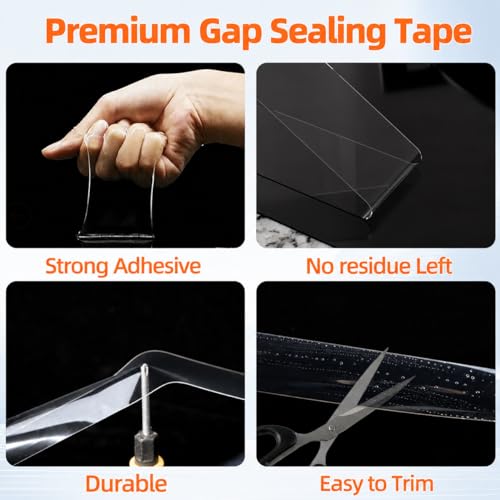 2"×32.8Ft Clear Window Weather Sealing Tape, 20 mils Thick No Residue - size: 2”×32.8Ft