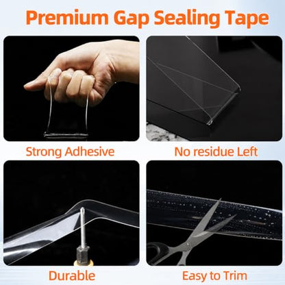 2"×32.8Ft Clear Window Weather Sealing Tape, 20 mils Thick No Residue - size: 2”×32.8Ft