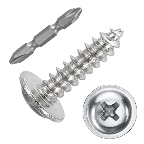 100pcs M2.6x10 Self Tapping Screws Carbon Steel Screws Silver - size: M2.6x10