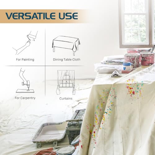 Canvas Drop Cloth 4x5 Ft, Drop Cloth for Painting, 1 Pack - size: 4ft X 5ft ( Pack of 1 )