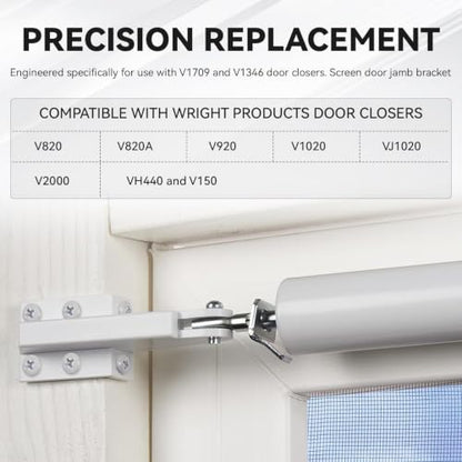 Screen Door Jamb Bracket Aluminum (White) 4.26 Inches, Door Closer Bracket