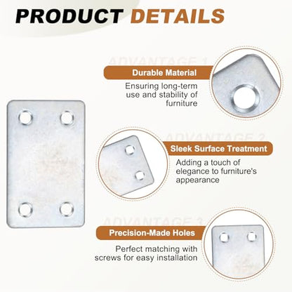 uxcell Flat Straight Brace Bracket 2.36"x1.5" Iron Shelf Support 12Pcs - color: Silver Tone, size: 2.36"x1.5"