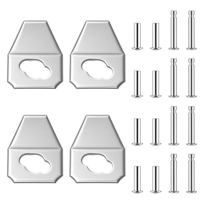 4 Set Screen Door Closer Kit, 4 Iron Sheet ＆ 16 Replacement Pins - size: 4 Set