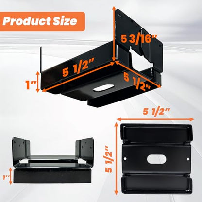 6PCS 6x6 Post Base for Concrete Heavy Duty Black E-Coated - color: Black, size: 6X6