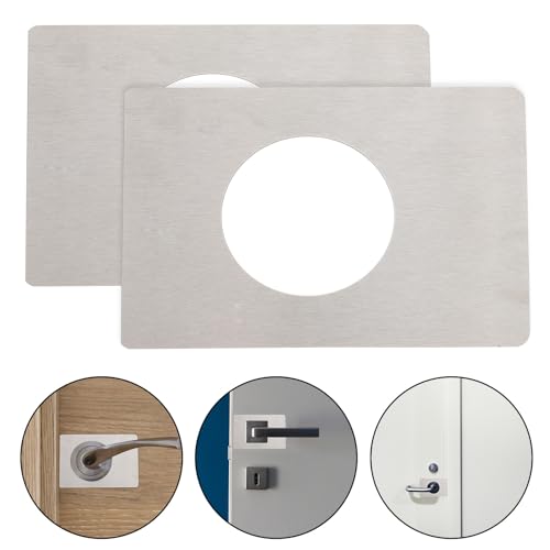 2pcs Stainless Steel Door Strike Plate and Reinforcement Kit for Lock Repair and Door Knob Support Garage and Home Replacement