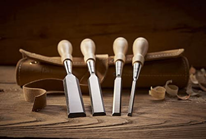 Stanley 1-16-791 Chisel-Set Sweetheart (4-piece), Silver/Tan Brown
