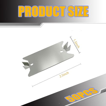 Nail Plates for Wood Studs, 1.5 x 2.5 Inch Sharp Pointed Prongs, Cable Wire Protector Plate, Anti-Nail Protection Plate Shield, Protecting Plumbing and Wiring, Iron Galvanized Material (2.5in-50pcs) - color: 2.5in-50pcs
