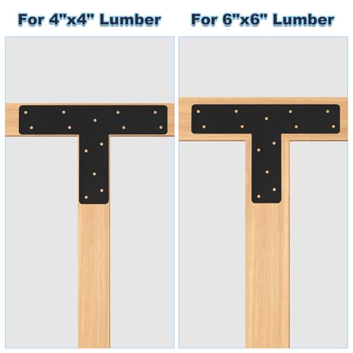 2 Pcs 13"x 13" T Post Bracket for Pergola - style: T Shape(13"x3")