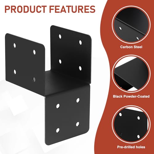 4-Pack 4x4 Post Caps Tie Bracket Roof Rafter Anchor Support - size: 4''X4'', style: Style 2