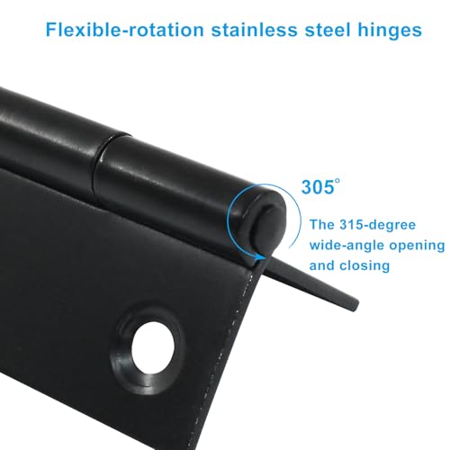12PCS 2.5 Inch Stainless Steel Door Folding Butt Hinges, Black - style: 12Pcs 2.5" Black