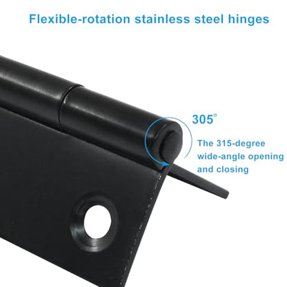 12PCS 2.5 Inch Stainless Steel Door Folding Butt Hinges, Black - style: 12Pcs 2.5" Black
