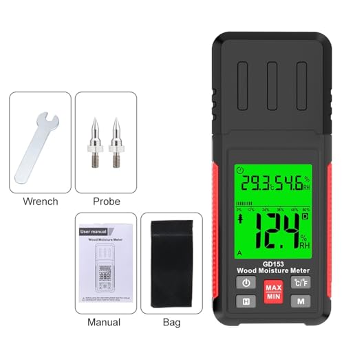 Digital Wood Moisture Meter Humidity Tester Hygrometer Timber Damp Detector LCD Display Cement Brick