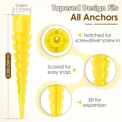 10 Pcs Wood Anchor, Fix Stripped Wood Screw Holes, Yellow - color: Yellow