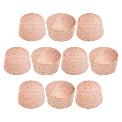 uxcell Wood Button Top Plugs 15/32 Inch Wood Color Hardwood Furniture Plugs 9/25 Inch Height 50 Pcs - size: 15/32"x9/25"