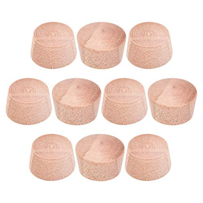 uxcell Wood Button Top Plugs 15/32 Inch Wood Color Hardwood Furniture Plugs 9/25 Inch Height 50 Pcs - size: 15/32"x9/25"
