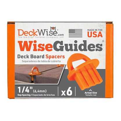 DeckWise WiseGuides Reusable 1/4" Decking Board Spacers, 6 Count - size: 1/4