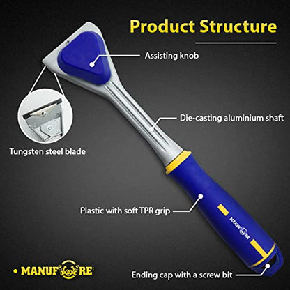 MANUFORE Carbide Paint Scraper with 2.5" Double-edged Tungsten Steel Blade - size: 2.5in carbide scraper
