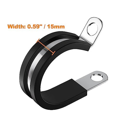 50 PCS 3/4 Inch Cable Clamps, 304 Stainless Steel Cable Clamps, Insulated Clamp, Hose Clamp, Pipe Clamp, Sturdy Clamp, and Wire Clamp by RTHIEAI - size: 3/4 Inch, style: 50 pcs