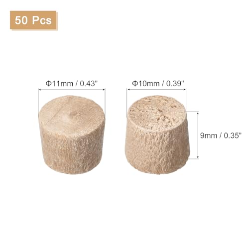 uxcell 50Pcs Flat Head Wood Plugs, 3/8 Inch Wooden Button Screw Plug Wood Plugs Screw Hole Covers for Furniture Tables Chair - size: 3/8 Inch