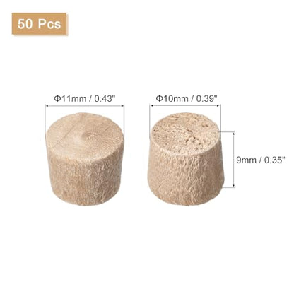 uxcell 50Pcs Flat Head Wood Plugs, 3/8 Inch Wooden Button Screw Plug Wood Plugs Screw Hole Covers for Furniture Tables Chair - size: 3/8 Inch