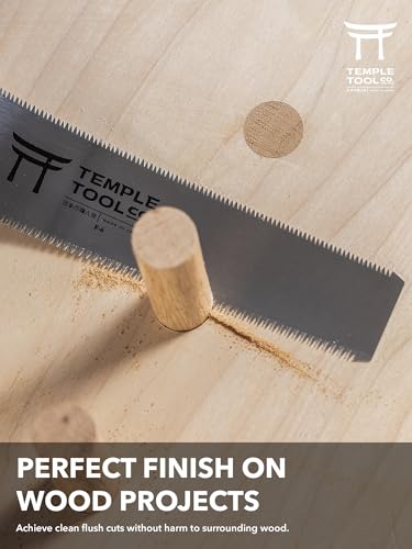 Temple Tool Co. Japanese Flush Cut Saw - 6 Inch Double Edge Pull Saw for Flush Cutting Dowels, Pegs, Wedges - Hardwood Softwood - style: Flush Cut Saw