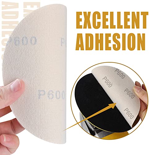 6-Inch No-Hole Hook and Loop Gold Sanding Discs 600-Grit, 100 Pack - size: 600 Grit