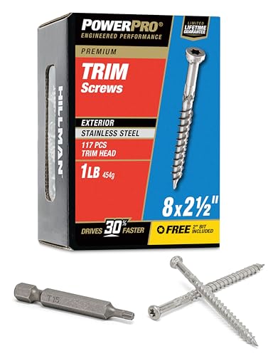 Power Pro Premium 305 Stainless Steel Trim Screws (#8 x 2-1/2") - 1lb Box
