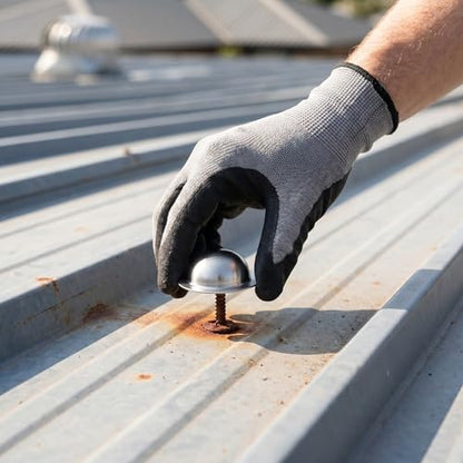 Stainless Steel Roofing Screw Caps for Roof Leak Repair, Directly Cover Existing Screw Heads, No Removal Needed, Rustproof & Weather-Resistant for Metal Roofs, Siding, Garages, Patios - color: Stainless Steel