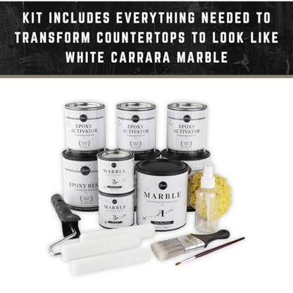 Giani Marble Easy Epoxy Countertop Paint Kit (Carrara White) - color: Carrara White