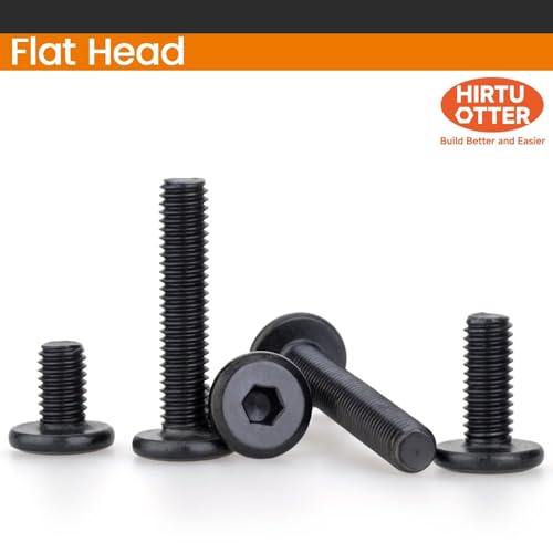 M3 x 8mm 50 Pcs Flat Round Head Hex Socket Cap Screws, 304 Stainless Steel Bolts, Fully Threaded, Black Oxide Finish, Furniture, DIY, 3D Printing - size: M3 x 8mm-50 PCS