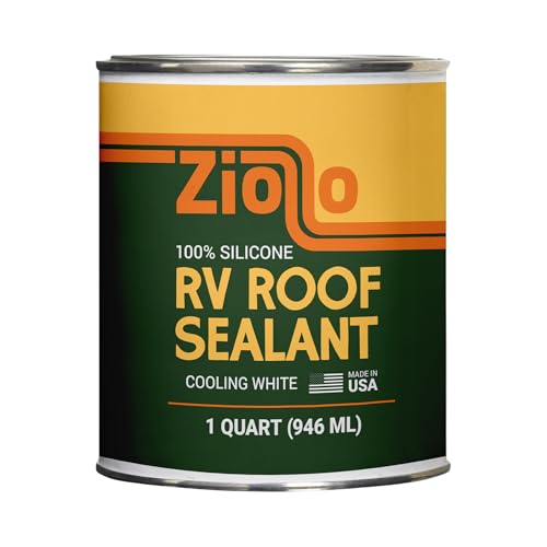 Ziollo RV Roof Sealant - Leak Repair 100% Silicone Liquid Rubber - Premium Waterproof Coating for Campers, Pop Up, Motorhomes, and Travel Trailers - Easy DIY Application - White 1 Quart - size: 1 Quart