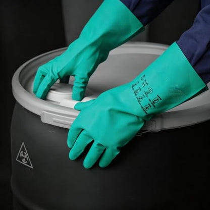 2 Pairs Chemical Resistant Heavy Duty Rubber Gloves(Large)