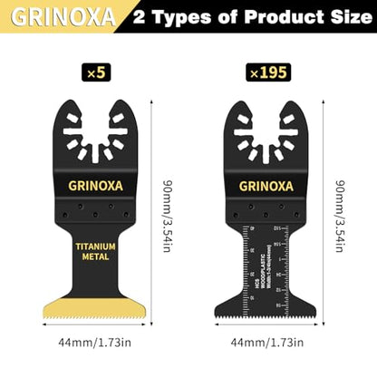 200PCS Multitool Blades, Titanium Oscillating Saw Blades for Wood Plastic - size: 200PCS