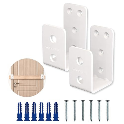 NACETURE Heavy Duty Door Barricade Brackets, White, 2 Pack - style: White 2 Pack