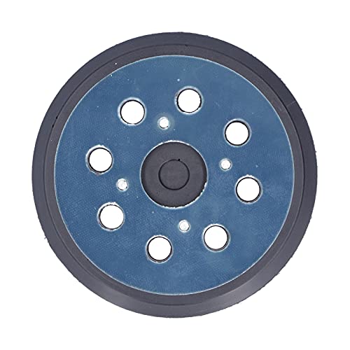 Sander Backing Pad 5 Inch Hook and Loop Replacement Pad 8 Dust Holes 4 Screw Holes for Most Grinders, Rubber ABS Construction for Flat Surface Sanding, Dark Blue Black 2 Pack