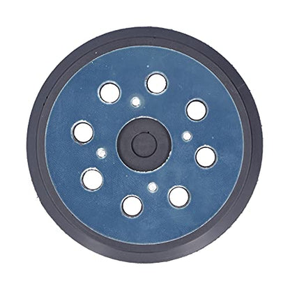 Sander Backing Pad 5 Inch Hook and Loop Replacement Pad 8 Dust Holes 4 Screw Holes for Most Grinders, Rubber ABS Construction for Flat Surface Sanding, Dark Blue Black 2 Pack