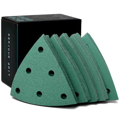 Serious Grit - 93mm 6-Hole Triangle Sheets - P80-220 Assortment - 50 Pack - style: Mixed Grit
