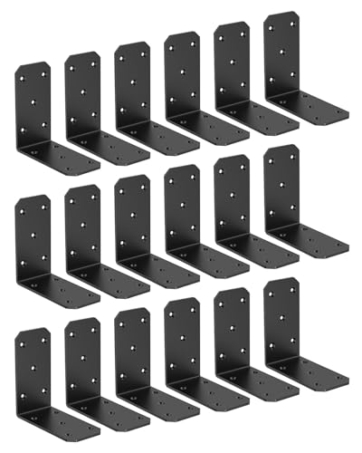 5 Inch Heavy Duty L Brackets, 90 Degree Bracket, Black-16 Pcs - color: Black-16 Pcs
