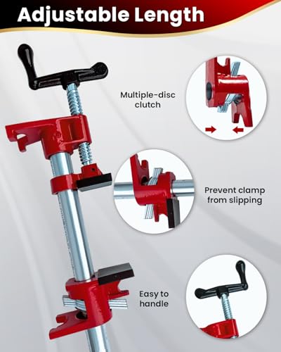 3/4" Pipe Clamps, 4 Pack Wood Gluing Bar Clamp for Carpentry DIY - style: 3/4" with Feet & Pads