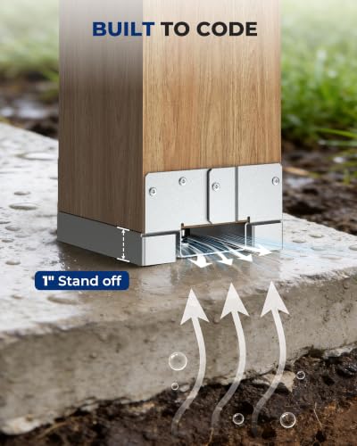 10PCS 6x6 Post Base for Concrete, Brackets for Deck Fence Pergola