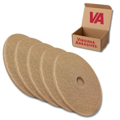 Tan Floor Maintenance Pads, Light Buffing, Cleaning & Scrubbing, 15" 5 Pack - color: Tan, size: 15"