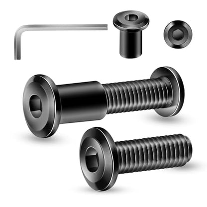 1/4-20 x 3/4" 10Pcs Flat Head Hex Socket Cap Screws Bolts Barrel Nuts Kit, 304 Stainless Steel 18-8, Full Thread, Black Oxide by SG TZH (with Hex Spanner) - color: Black, size: 1/4-20 x 3/4"