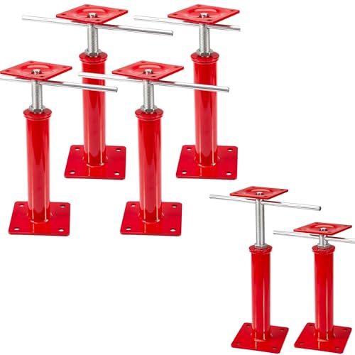 6 Pack House Jacks for Leveling Crawlspace, 11" - 16" Height Range, 11023 lbs Max Load Capacity, House Floor Jacks Post Pole for Leveling