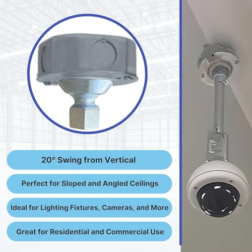 COREX 25-Pack 4" Round Swivel Fixture Hanger Cover for Round Electrical Boxes - Fits 1/2" and 3/4" Threaded Nipple and Conduit - Malleable Iron Swivel Hub with Steel Cover and Reducing Bushing - size: 25 Pack - Round Box