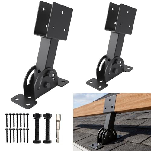 2 Pcs 2“x 4”Heavy Duty Roof Riser Brackets Kit - color: Black -2×4, size: Set 2