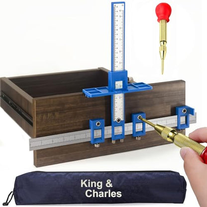 King&Charles Cabinet Hardware Jig & Automatic Center Punch Set. - style: ORIGINAL-ABS